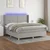 Vidaxl Box spring postelja z vzmetnico LED sv. siva 180x200 cm blago