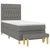 Vidaxl Box spring postelja z vzmetnico temno siva 90x200 cm blago