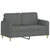 3-dijelni set sofa s jastucima tamnosivi od tkanine