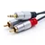 Qoltec kabel 2x RCA/Mini Jack 3,5 mm | 3 m | črne barve