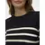 Beige-black womens striped sweater Vero Moda Saba