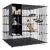 Costway Modularna mačja kletka 144x144x142 cm črna