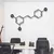 WallXpert metalni zidni ukras 5439, strukturna formula molekula resveratrola, 60 x 38 cm, crni