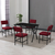 Hanah Home Trpezarijski sto i stolice Dubai , Bordo-crni