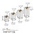 Aberto Design Set dekorativnih saksija GED-018-A, 17x30 cm, Crno-zlatna