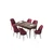 Hanah Home Set Trpezarijski sto i 6 stolica Zen, Bordo-braon