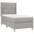 shumee Box spring postelja z vzmetnico LED svetlo siva 80x200 cm blago
