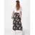 Womens viscose midi skirt black tropical