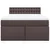 Vidaxl Box spring postelja z vzmetnico temno rjava 140x200 cm blago