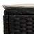 Vrtni otoman s jastukom Crna i Krema 80 x 38 x 45 cm PE ratan