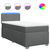 VIDAXL Box spring postelja z vzmetnico temno siva 90x190 cm blago