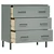 Komoda s 3 ladice siva 77 x 40 x 79,5 cm od masivnog drva OSLO