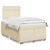 Vidaxl Box spring postelja z vzmetnico krem 120x200 cm blago