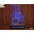 Black Cut 3D Lampa Meda i srce, Hladno bela
