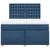 Vidaxl Box spring postelja z vzmetnico modra 140x200 cm blago