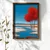 WallXpert uramljena MDF slika NAL026-46, crvena stabla pored plave reke, u stilu uljane slike, 35,5 x 47 cm