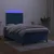 Vidaxl Box spring postelja z vzmetnico LED tem. modra 120x190 cm žamet