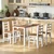 Homestar Jedilna miza komplet 1 miza 4 stoli 108x65x75 cm rjava bela