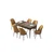 Hanah Home Set Trpezarijski sto i 6 stolica Zen, Oker-braon