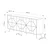 Hanah Home Dune 183 Komoda, Belo-Crna