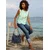 heine Bluza  modra / apno / pastelno zelena