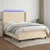 Vidaxl Box spring postelja z vzmetnico LED krem 140x200 cm blago