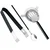 Excellent Houseware Barski set s stresalnikom, jeklo, črne barve, 5 kosov.
