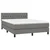 Vidaxl Box spring postelja z vzmetnico LED temno siva 140x200 cm blago