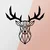 Wallity Zidna dekoracija Deer2, 51x51 cm, 1.2mm, Crna