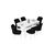 Hanah Home Set Trpezarijski sto i 6 stolica Nef, Crno-beli
