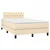Vidaxl Box spring postelja z vzmetnico LED krem 120x200 cm blago