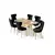 HANAH HOME Rasklopivi trpezarijski sto i stolice (7 delova) Esla Hrast Gold Black