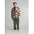 Big Check Hooded Shirt Jacket White Sand/Brown