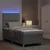 Vidaxl LED Box Spring Postelja Svetlo siva 90 x 190 cm blago