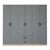 Hanah Home Garderober Yaman Luna-Fel 1600-65, 180x190x45 cm, Sivi