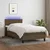 Vidaxl Box spring postelja z vzmetnico LED temno rjava 90x190 cm blago