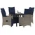 Set stola i stolica s jastukom 5 pcs Siva PE ratan