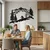 WallXpert metalni zidni ukras 5323, planinski pejzaž sa šumom i planinarom, 75 x 48 cm, crni