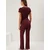 Trendyol Milla ženski set Crop Top i Knitted Bottom Twoss25Au00047, burgundac