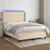 Vidaxl Box spring postelja z vzmetnico LED krem 140x200 cm blago