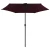 Vrtni suncobran s aluminijskim stupom 270 x 246 cm bordo