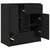 Komoda s ladicama i vratima crni hrast 70,5x34x74,5 cm