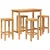 Vanjski bar set 5 pcs Neprerađeno Čvrsto teak drvo