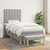 Vidaxl Box spring postelja z vzmetnico svetlo siva 90x200 cm blago