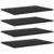 Police za knjige 4 pcs Crna 60 x 40 x 1,5 cm Konstruirano drvo