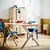 IKEA PS 2026 Sklopiva stolica, breza plava/crna crvena