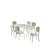 Hanah Home trpezarijski set Flori, sto i 6 stolica, bela ploča, krem tkanina Babyface