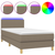 Vidaxl Box spring postelja z vzmetnico LED taupe 100x200 cm blago