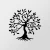 Wallity Zidna dekoracija Tree, 60x60 cm, 1.2mm, Crna