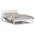 vidaXL Posteljni okvir s headboardom Bela 150x200 cm iz trdega lesa bor